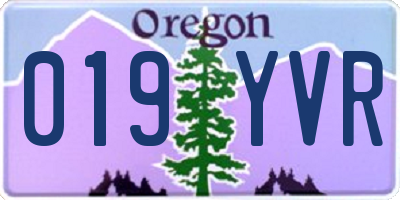 OR license plate 019YVR