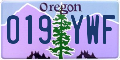 OR license plate 019YWF