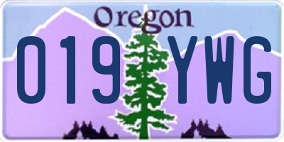 OR license plate 019YWG