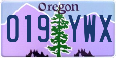 OR license plate 019YWX