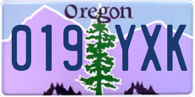 OR license plate 019YXK