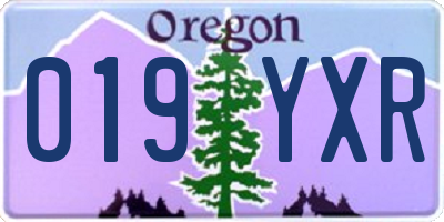 OR license plate 019YXR