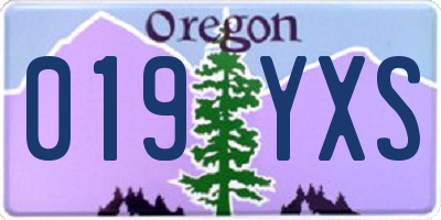 OR license plate 019YXS