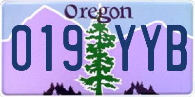 OR license plate 019YYB
