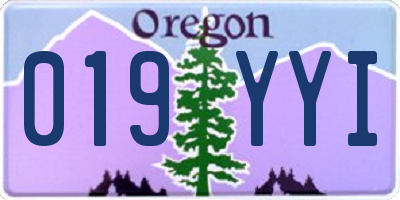 OR license plate 019YYI