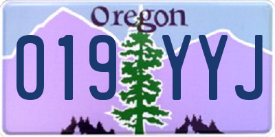 OR license plate 019YYJ