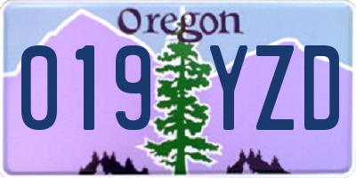 OR license plate 019YZD