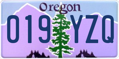 OR license plate 019YZQ