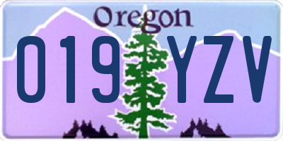 OR license plate 019YZV