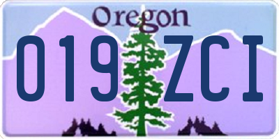 OR license plate 019ZCI