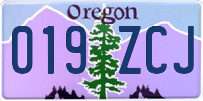 OR license plate 019ZCJ