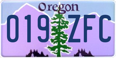 OR license plate 019ZFC