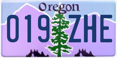 OR license plate 019ZHE