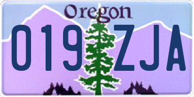 OR license plate 019ZJA
