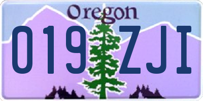 OR license plate 019ZJI