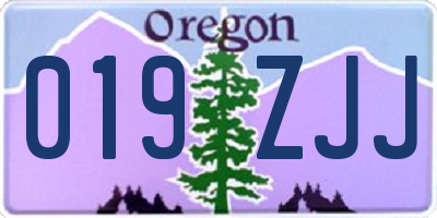 OR license plate 019ZJJ
