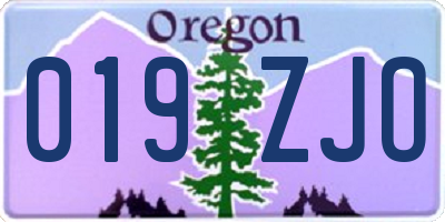 OR license plate 019ZJO