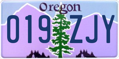 OR license plate 019ZJY