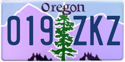 OR license plate 019ZKZ