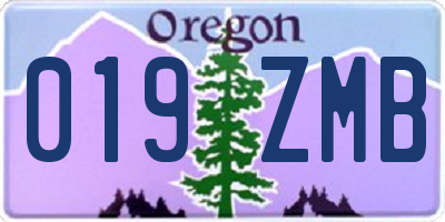 OR license plate 019ZMB