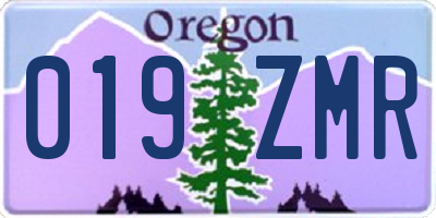 OR license plate 019ZMR