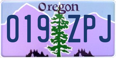 OR license plate 019ZPJ