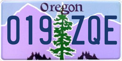 OR license plate 019ZQE