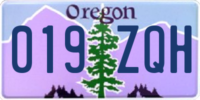 OR license plate 019ZQH