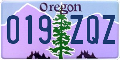 OR license plate 019ZQZ