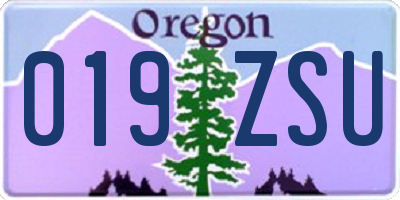 OR license plate 019ZSU