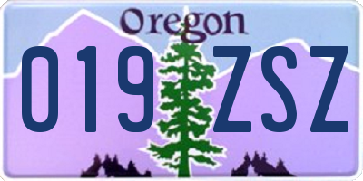OR license plate 019ZSZ