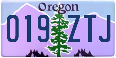 OR license plate 019ZTJ