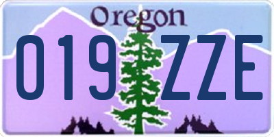 OR license plate 019ZZE