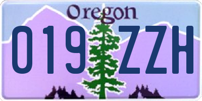 OR license plate 019ZZH