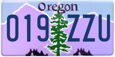 OR license plate 019ZZU