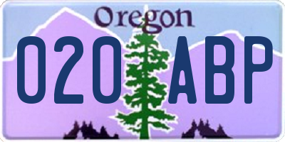 OR license plate 020ABP