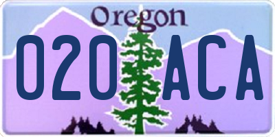 OR license plate 020ACA