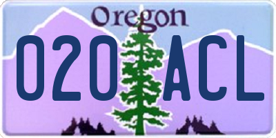 OR license plate 020ACL