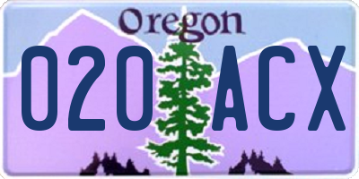 OR license plate 020ACX