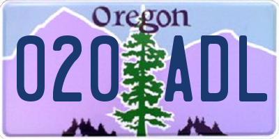 OR license plate 020ADL