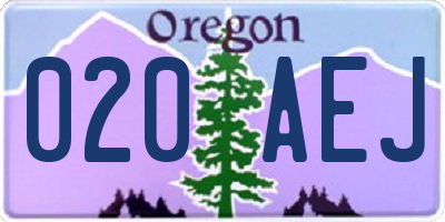 OR license plate 020AEJ
