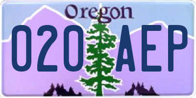 OR license plate 020AEP