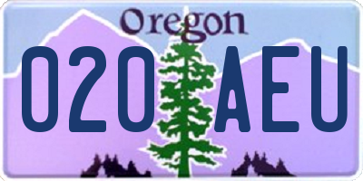 OR license plate 020AEU