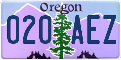 OR license plate 020AEZ