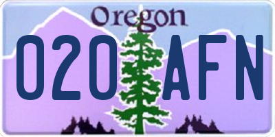 OR license plate 020AFN