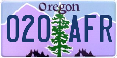 OR license plate 020AFR