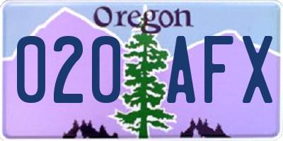 OR license plate 020AFX