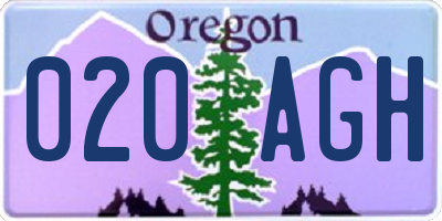 OR license plate 020AGH