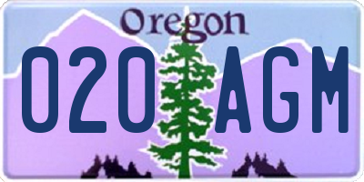 OR license plate 020AGM