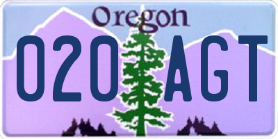 OR license plate 020AGT